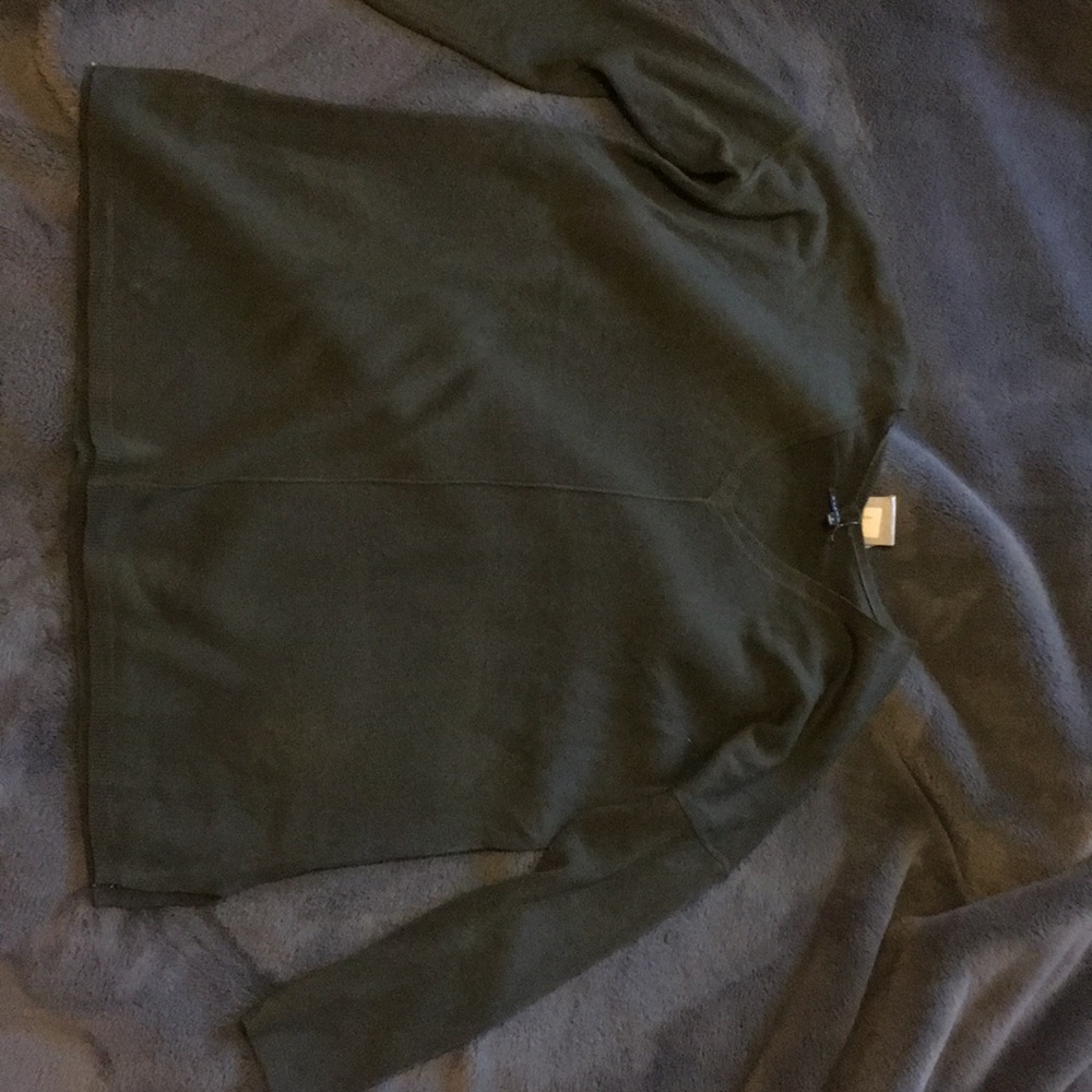 Oversized green v-neck top